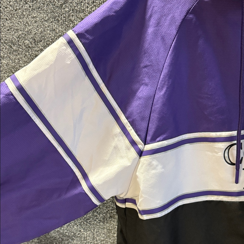 Colorado Rockies New Era Windbreaker with Hood - Purple Black White Men’s Large - Picture 5 of 15